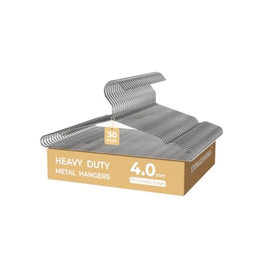 Appendiabiti in Filo Metallico Super Spesso da 4mm, Robusti Appendiabiti in Acciaio Inossidabile per Cappotti, Camicie, Giacche, Pantaloni, Completi, Salvaspazio