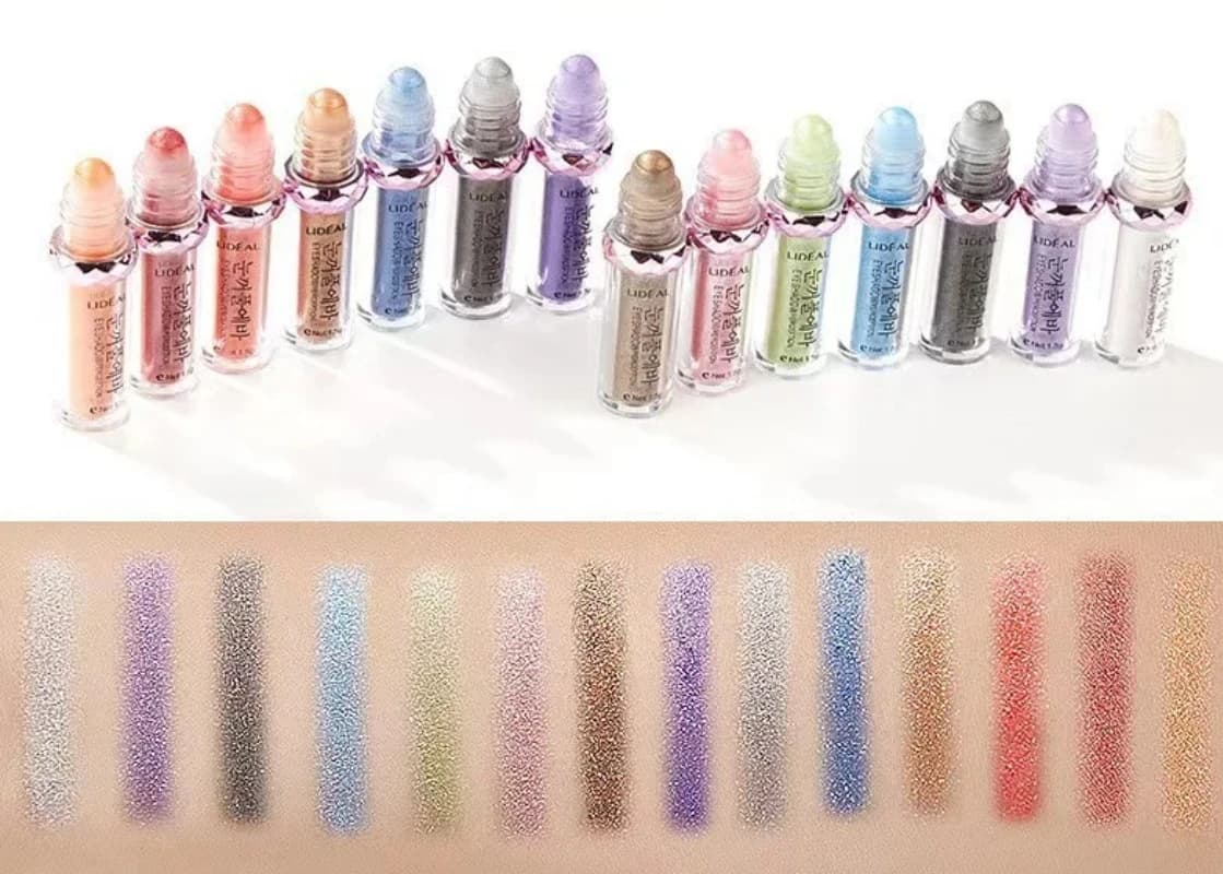 Ombretto in Polvere Roller Ball Effetto Sirena, Pigmento Glitter Perlescente Singolo, Ombretto Scintillante Cosmetico per Donna
