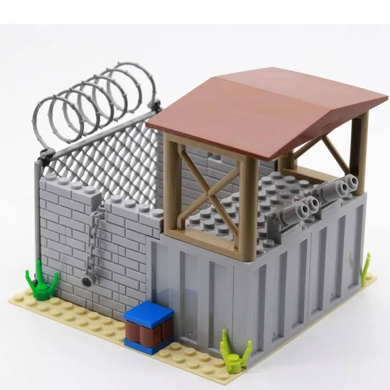 Blocchi da Costruzione Compatibili con i Principali Marchi, Mattoncini Educativi Fai-da-Te, Scene Militari, Torre MOC, Postazione Militare, Giocattoli Prigione