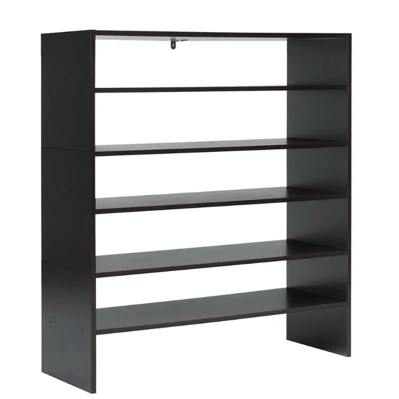 3-Piece Stackable Shoe Cabinet, Space Saving Slim Entryway Shoe Storage for Apartment Foyer Hallway, 2-Tier Modular Organizer for Boots Sneakers, Easy Assembly Brown
