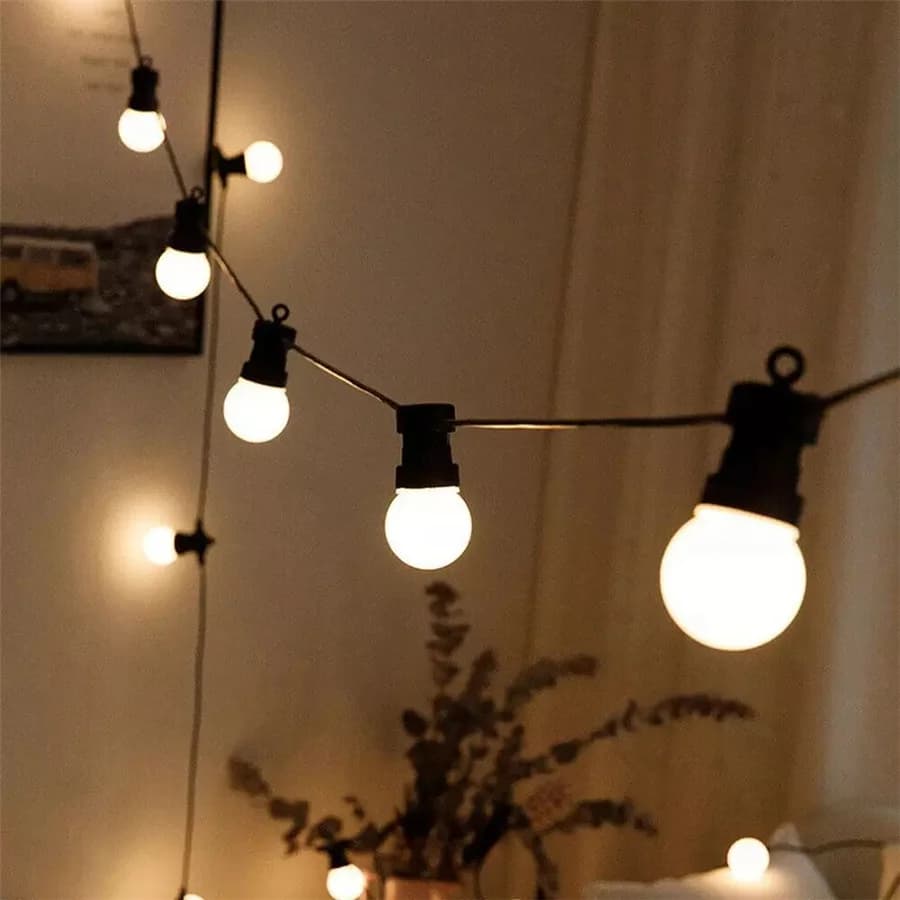 2022 Nuovo 10/20 LED G50 Lampadine a sfera Fata Luci della stringa Impermeabile Ghirlanda di Natale Luci all'aperto per la festa di nozze Decorazione del giardino