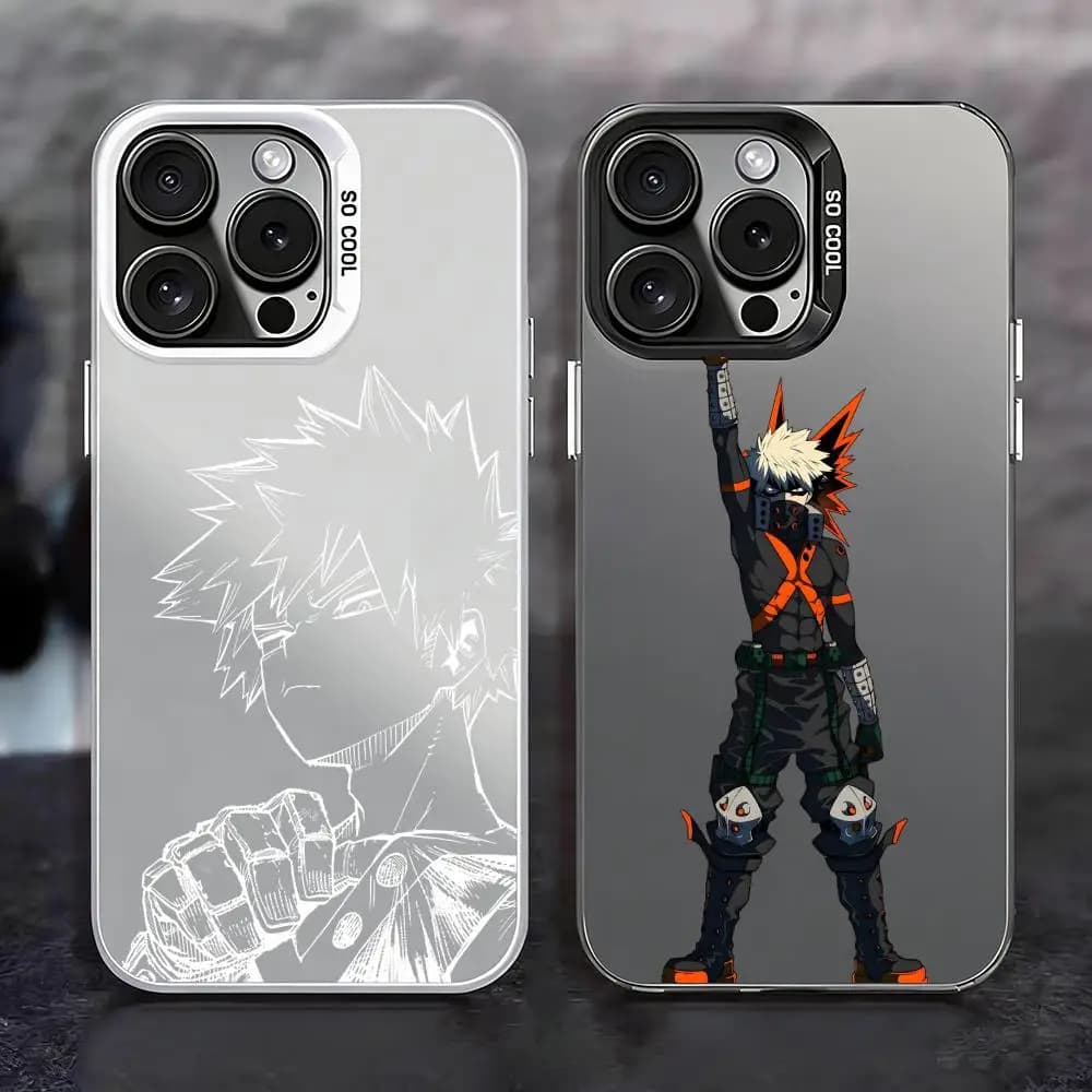 Custodia per telefono colore argento per iPhone 17 16 16e 15 14 13 12 11 Pro Max Plus, cover opaca antiurto A-Bakugo KatsukiS