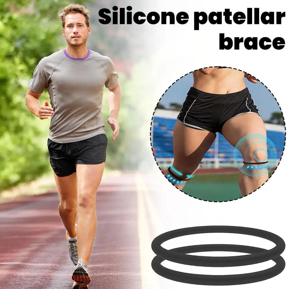 Fascia di supporto per il tendine rotuleo in silicone da 2/4 pezzi, fascia stabilizzatrice per alleviare il dolore al ginocchio, per corsa, basket, escursionismo, sport, ginocchiera sportiva