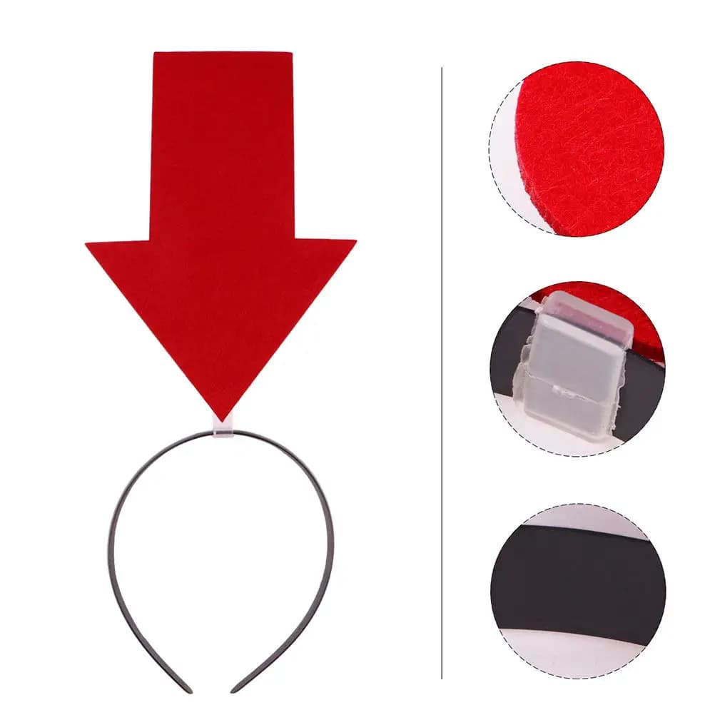 Fascia per capelli a forma di freccia in tessuto, accessorio divertente per feste, photo booth, festival, decorazione per capelli, costume