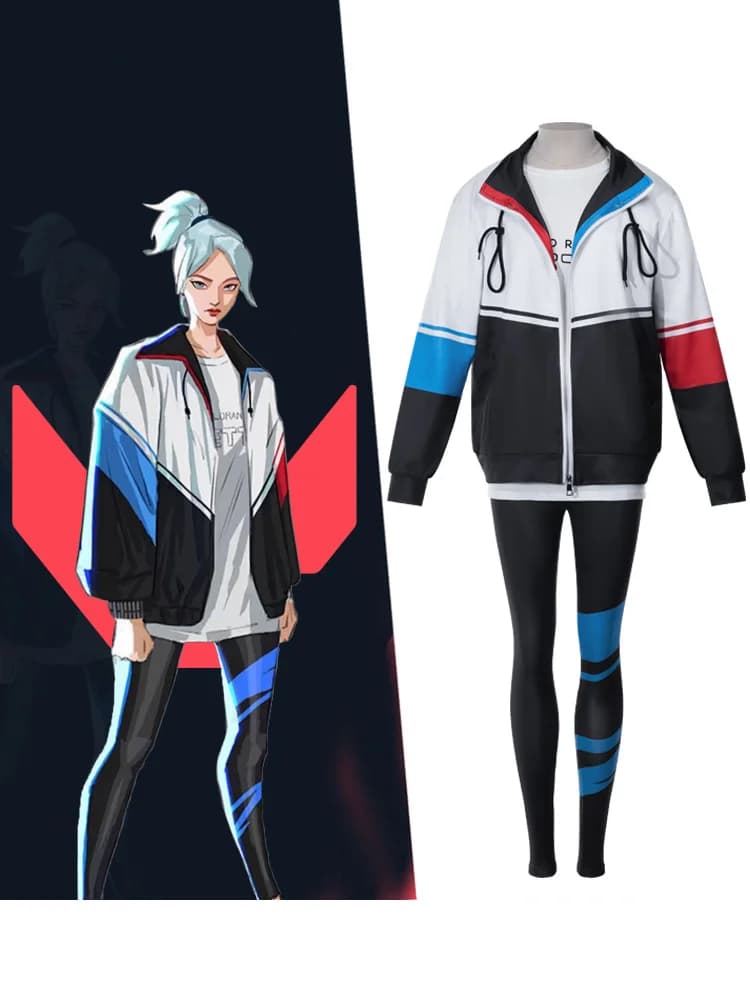 Women Game‑Inspired Agent Cosplay Full Set Jacket T‑shirt & Leggings Halloween Carnival Fancy Party Costume Outfit