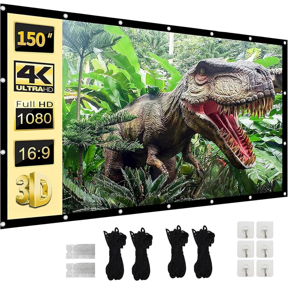 Schermo per proiettore da 120 pollici 16:9 Schermi per proiettori portatili pieghevoli anti-piega per film per campeggio all'aperto per interni Home Theater