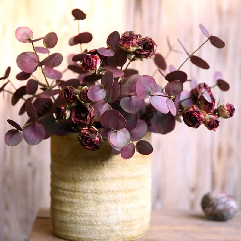 50CM Fresh 3 Fork Feel Eucalyptus artificial plant green leaves decoration for the wedding house in Nordic style home decor