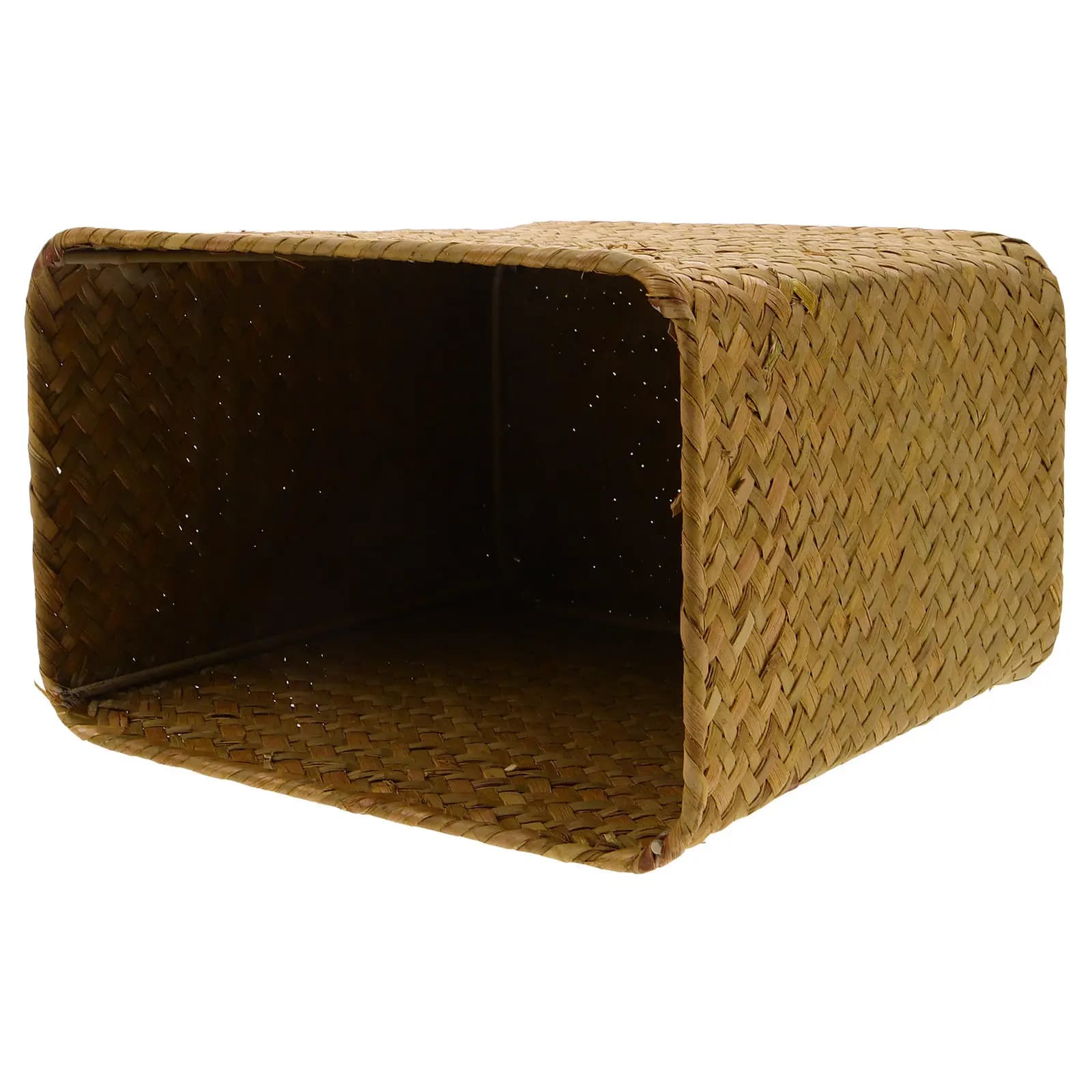 Cesto in Paglia Intrecciata Piccolo Organizzatore per Ufficio, Scuola, Camera da Letto, Scrivania, Oggetti Vari, Carta da Riciclare, Cesto Decorativo Rustico