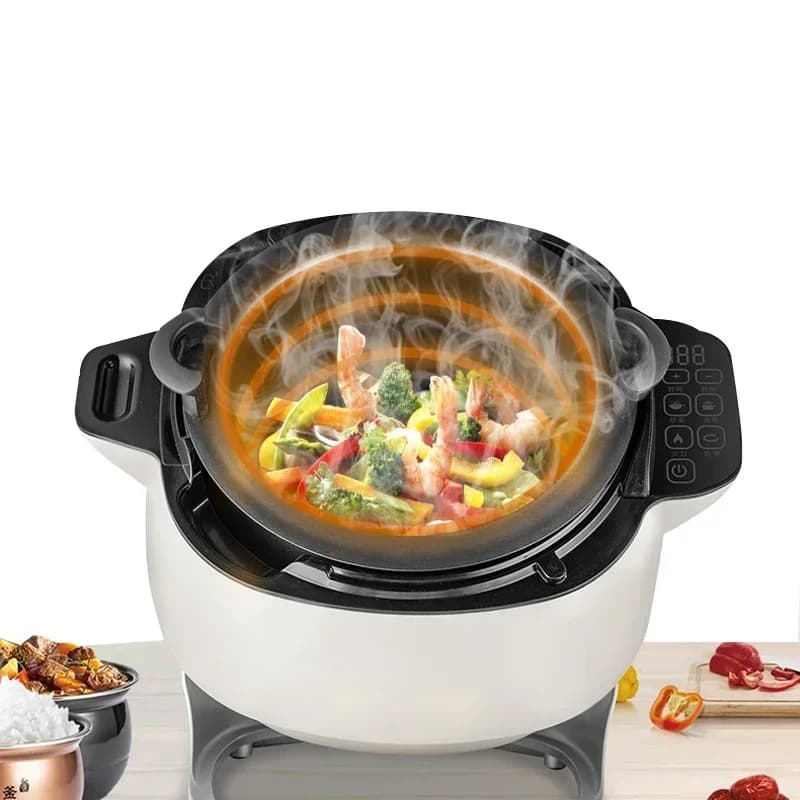 6L Automatic Drum Cooking Machine 2000W Multi-Function Intelligent Frying Pan Must-Have Artifact In The Kitchen