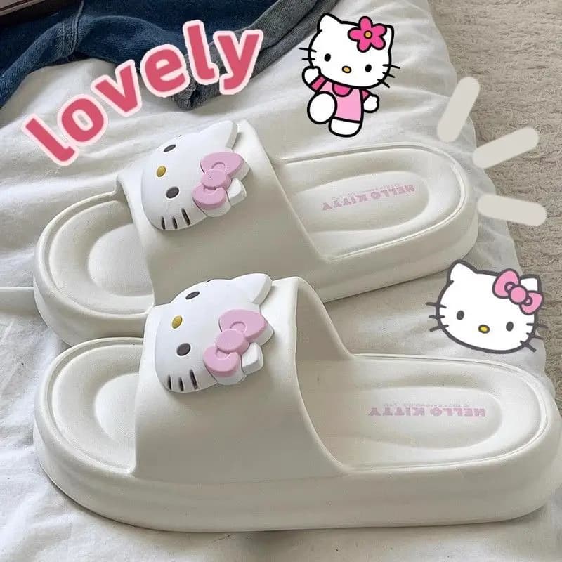 Pantofole da donna Sanrio Hello Kitty, pantofole estive da casa in stile anime, scarpe Kawaii con suola morbida in EVA, antiscivolo per il bagno