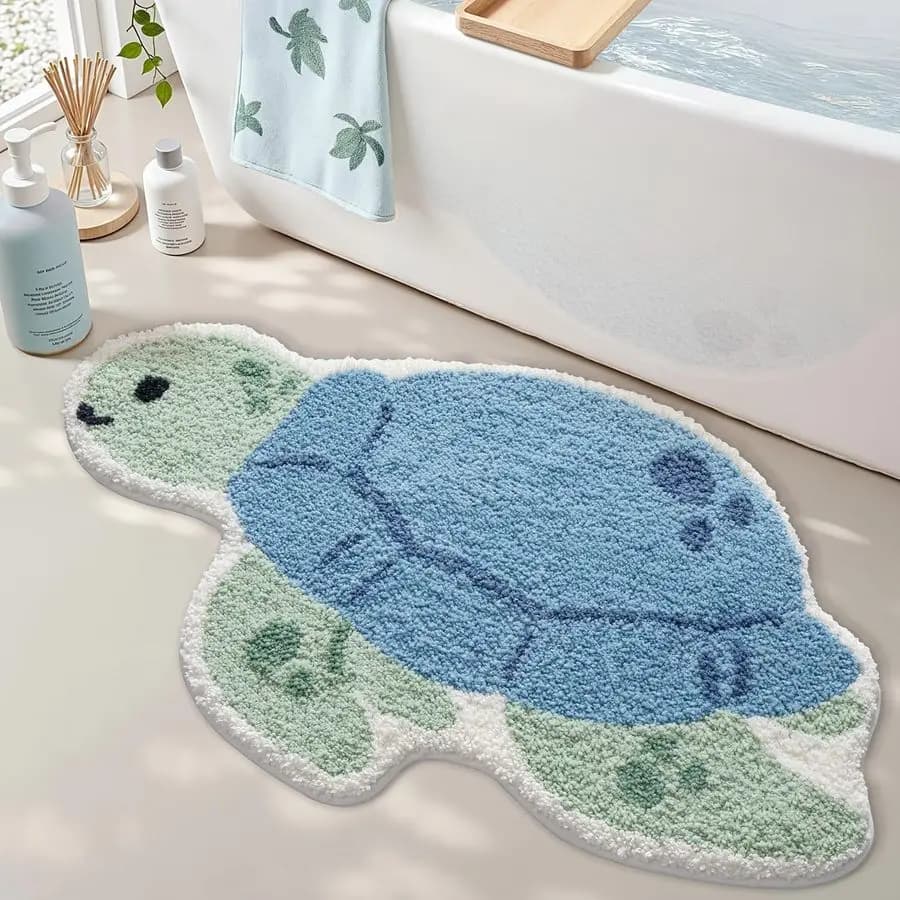 Tappetini da Bagno a Forma di Animali Carini, Tappeti Assorbenti in Peluche per Bagno, Tappetino Antiscivolo Lavabile, Ideale per Doccia, Lavandino e Vasca