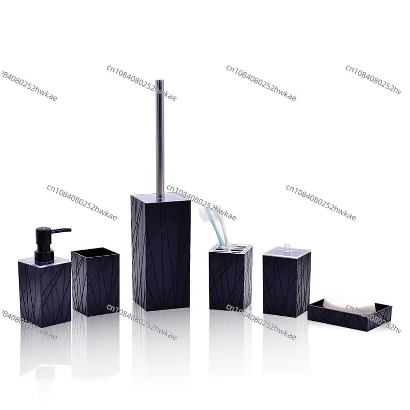6 pezzi/set dispenser di sapone da bagno bottiglia piatto bagno portaspazzolino tazza vestito lozione rack spazzolino da toilette bidone della spazzatura