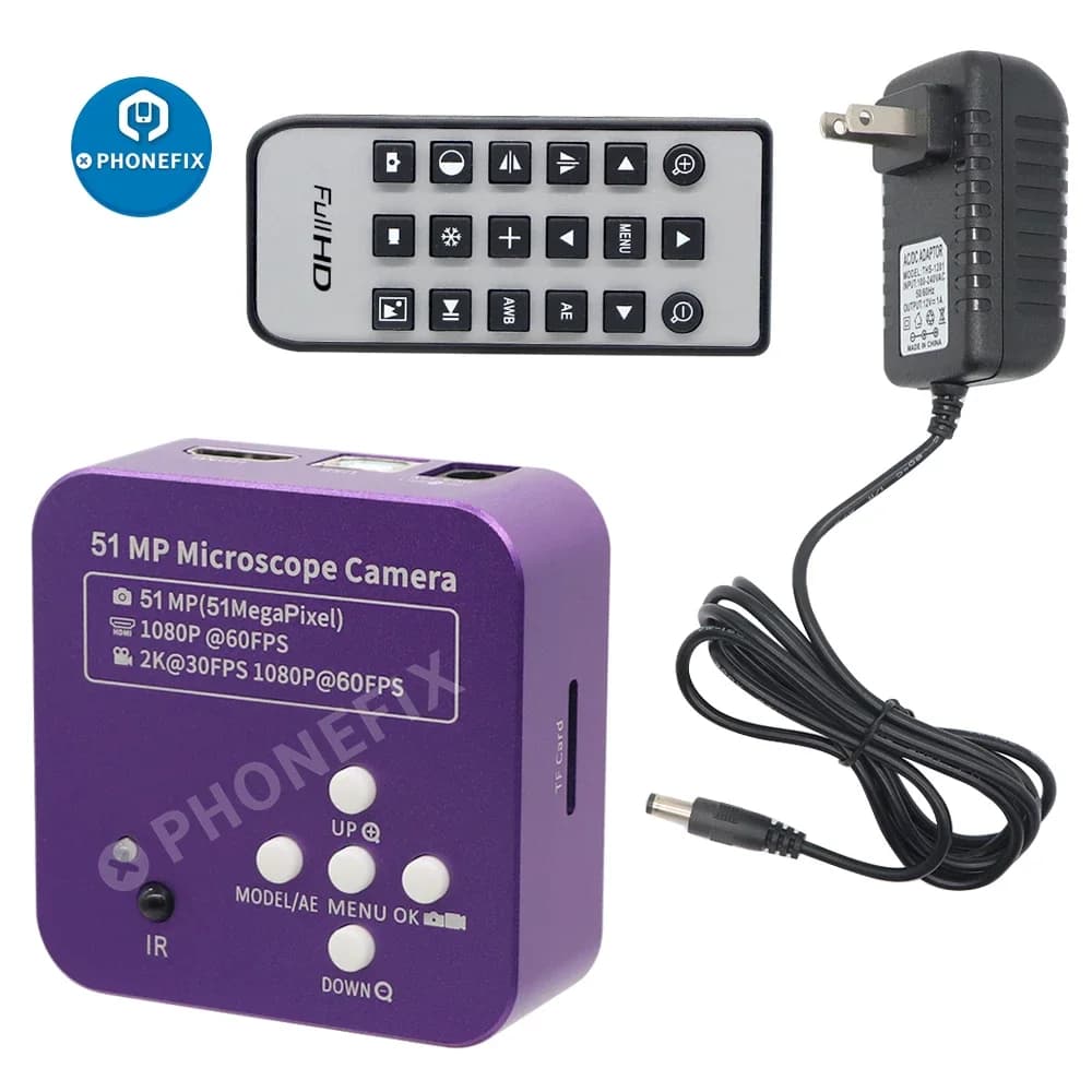 51MP FHD 1080P HDMI USB Macchina Fotografica Microscopio Industriale Macchina 180X C-Mount Obiettivo Zoom per Moblie Telefono PCB Chip di Saldatura