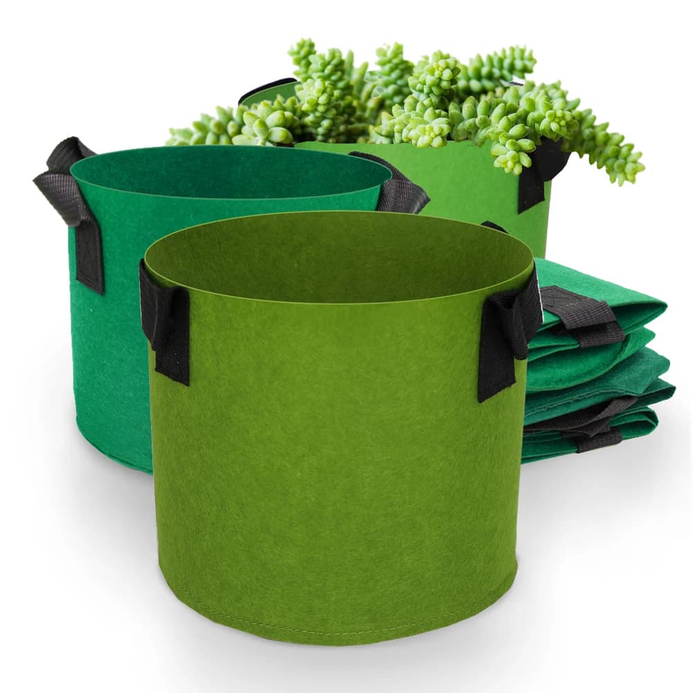 1-30 Gallon Green Garden Fabric Growing Bags with Handles for Growing Plant Nursery