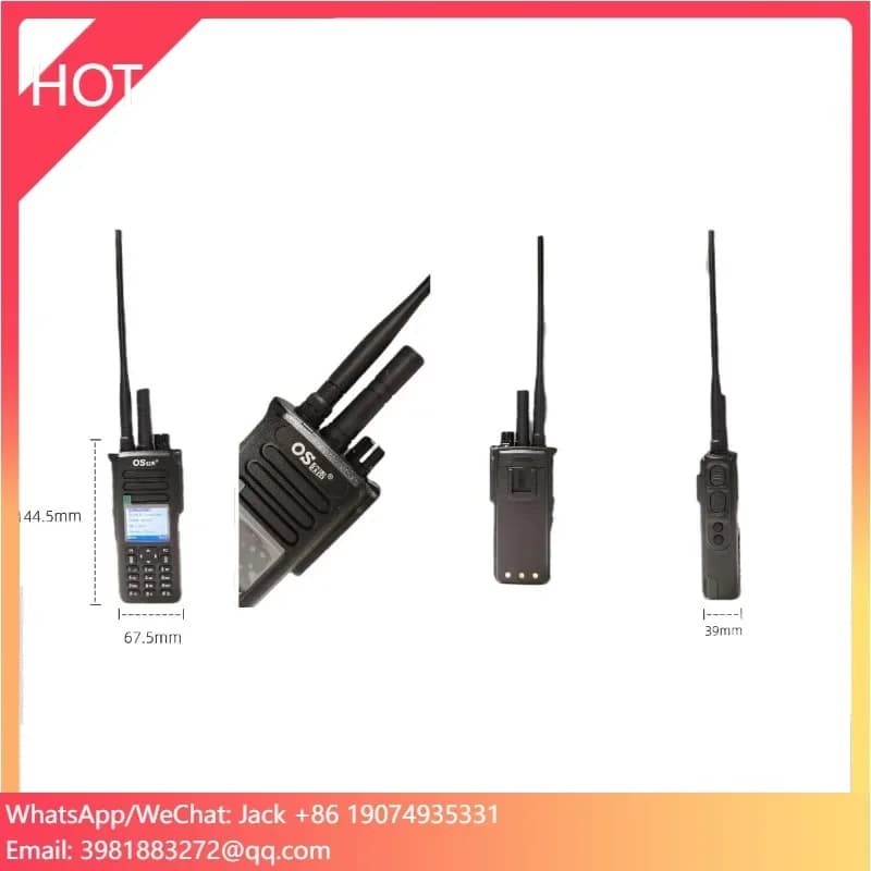 Radio Bidirezionale UHF PoC a Lungo Raggio 10W con Display LED, Walkie-Talkie Portatile PMR per Uso Professionale
