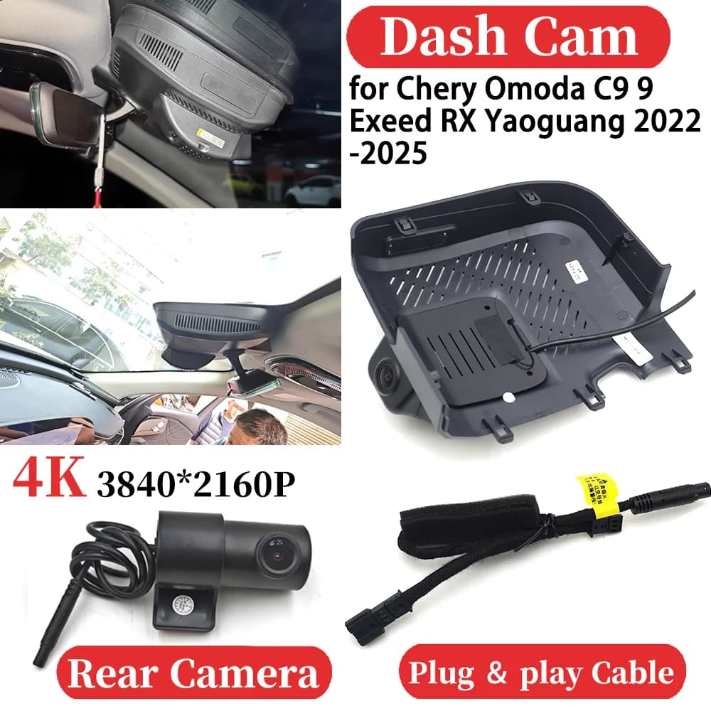ZJCGO per Chery Omoda C9 9 Exeed RX Yaoguang 2022-2025 UHD Auto 4K Wifi Videoregistratore DVR Dash Cam Cruscotto Telecamera Visione Notturna