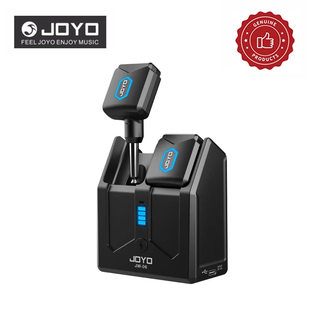 Sistema Wireless per Chitarra JOYO JW-06 5.8GHz, Trasmettitore e Ricevitore Digitale Ricaricabile con Custodia di Ricarica Portatile