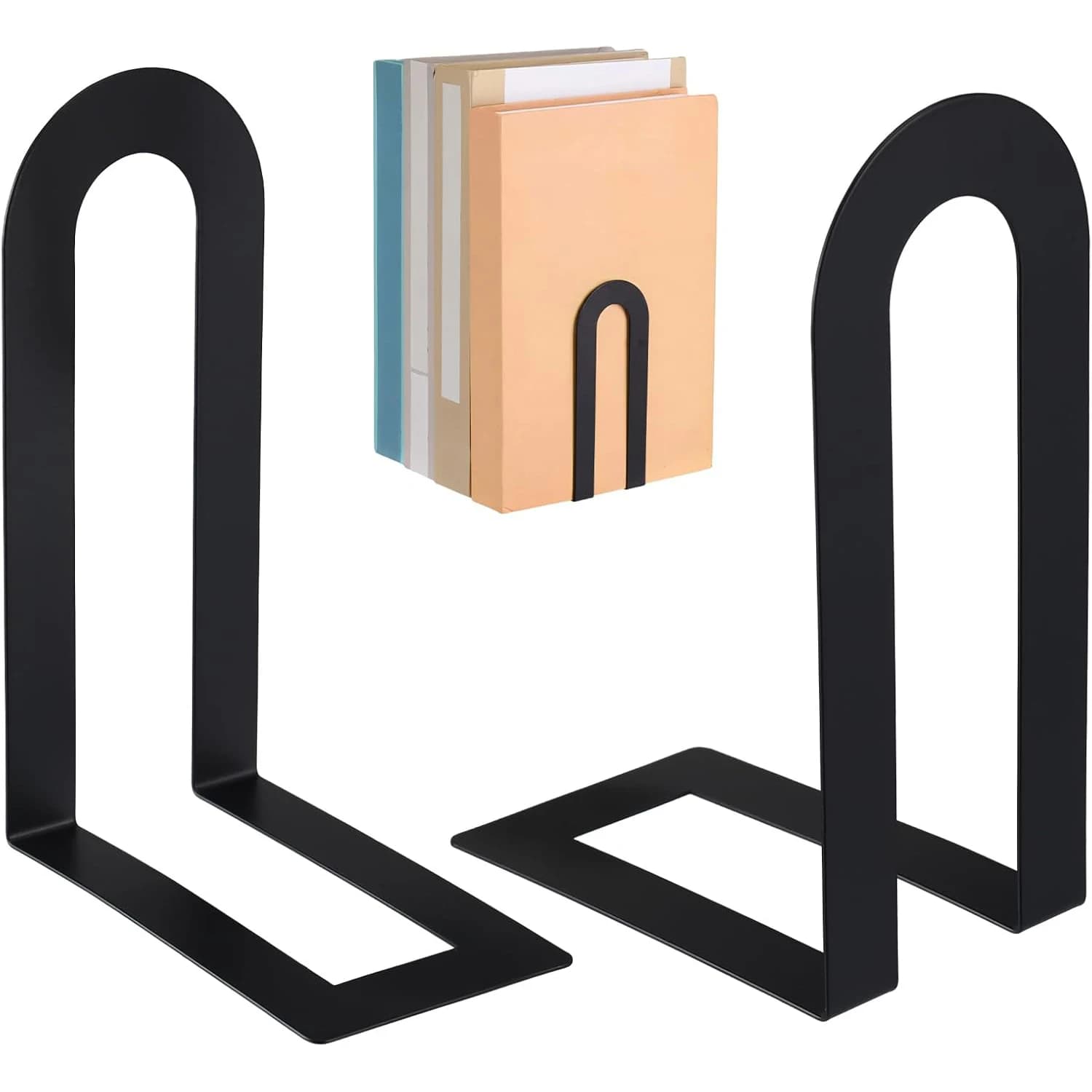 Fermalibri a L in metallo INS, antiscivolo, porta libri da scrivania, supporto per libri in ferro resistente, organizer semplice da scrivania