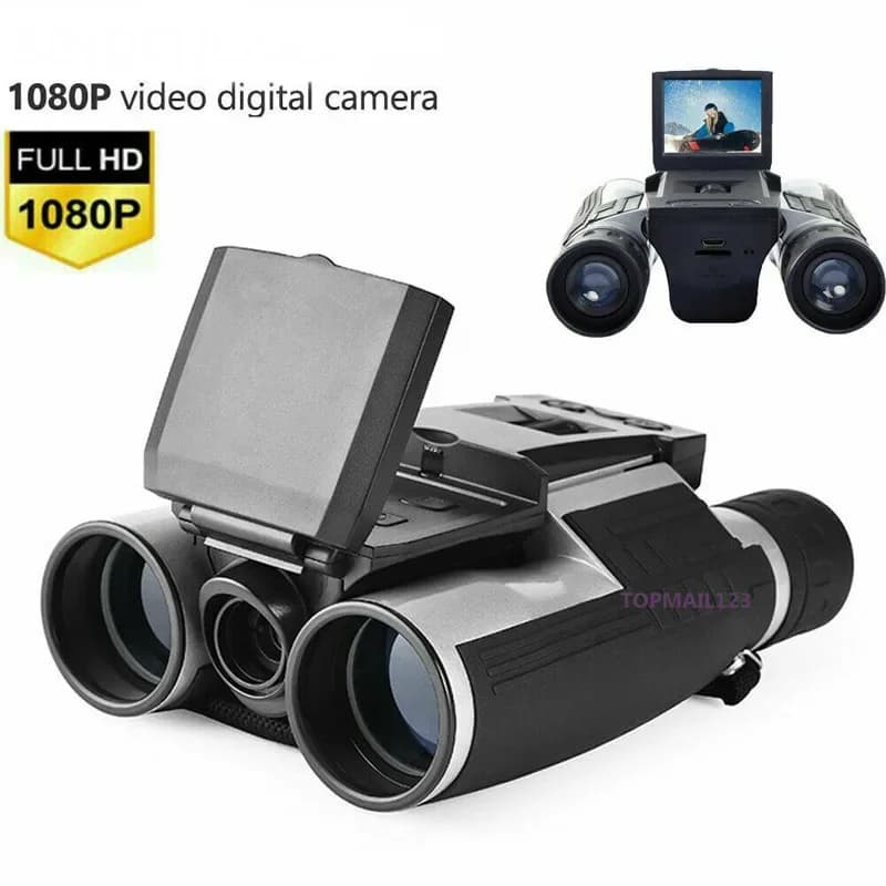 Binocolo Digitale FS608R con Display LCD TFT da 2 Pollici, Telescopio HD 1080P con Zoom 12X e Fotocamera per Foto e Registrazione Video