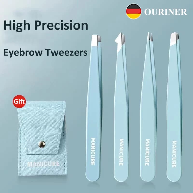 4 pezzi pinzette per sopracciglia colorate bellezza dei capelli estrattore per peli fini clip per sopracciglia inclinate in acciaio inossidabile strumenti per il trucco di rimozione