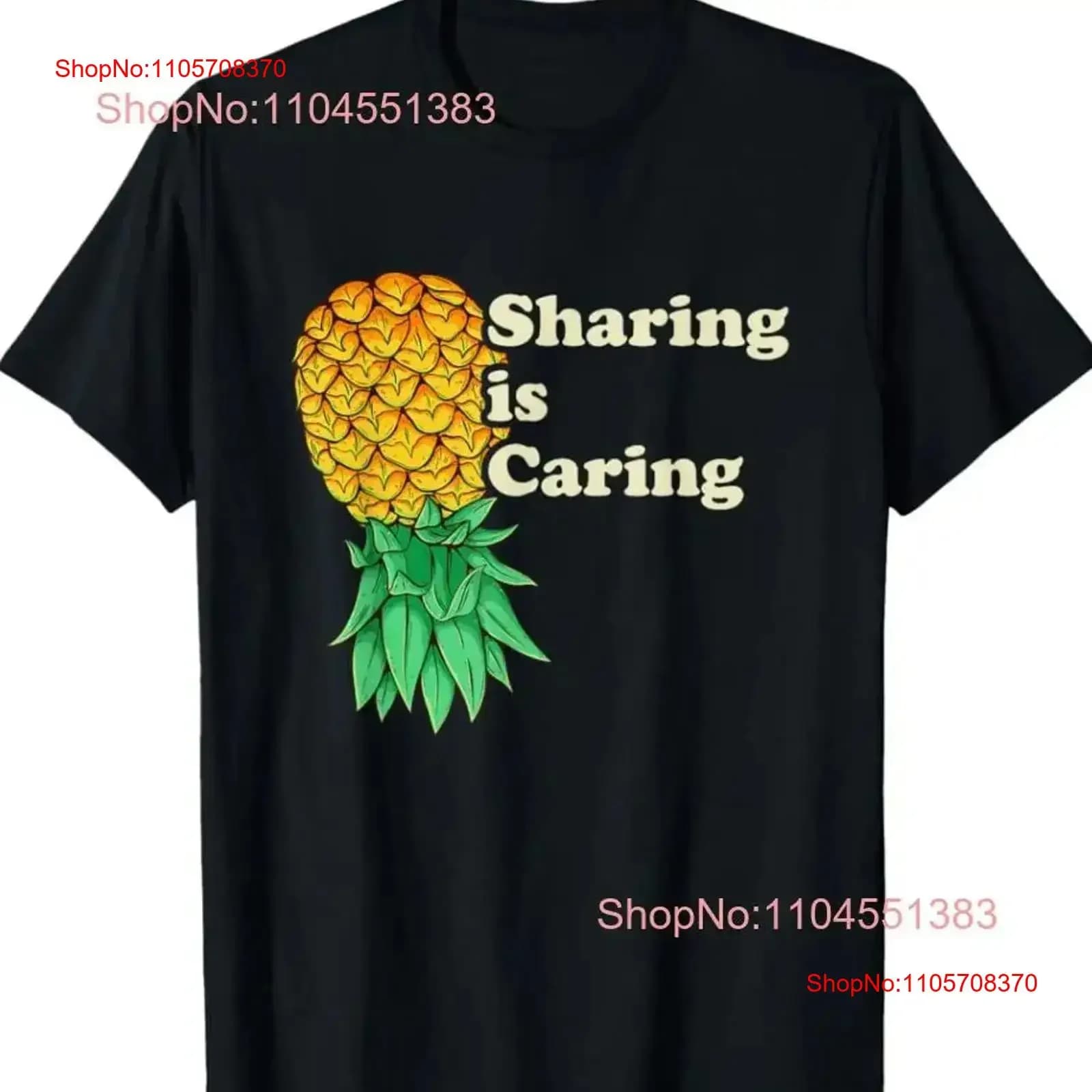 Upside Down Pineapple Sharing Caring Funny Swinger T Shirt Size S 5XL vintage Washed Soft Slightly streetwear Unisex