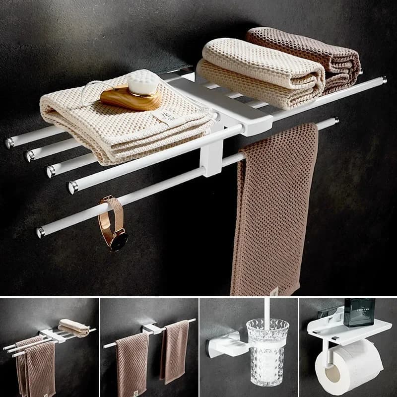 Brushed Gold Bathroom Accessories Towel Rack,Paper holder Toilet Brush Holder,Towel Ranger,Hooks Brass Bath Hardware