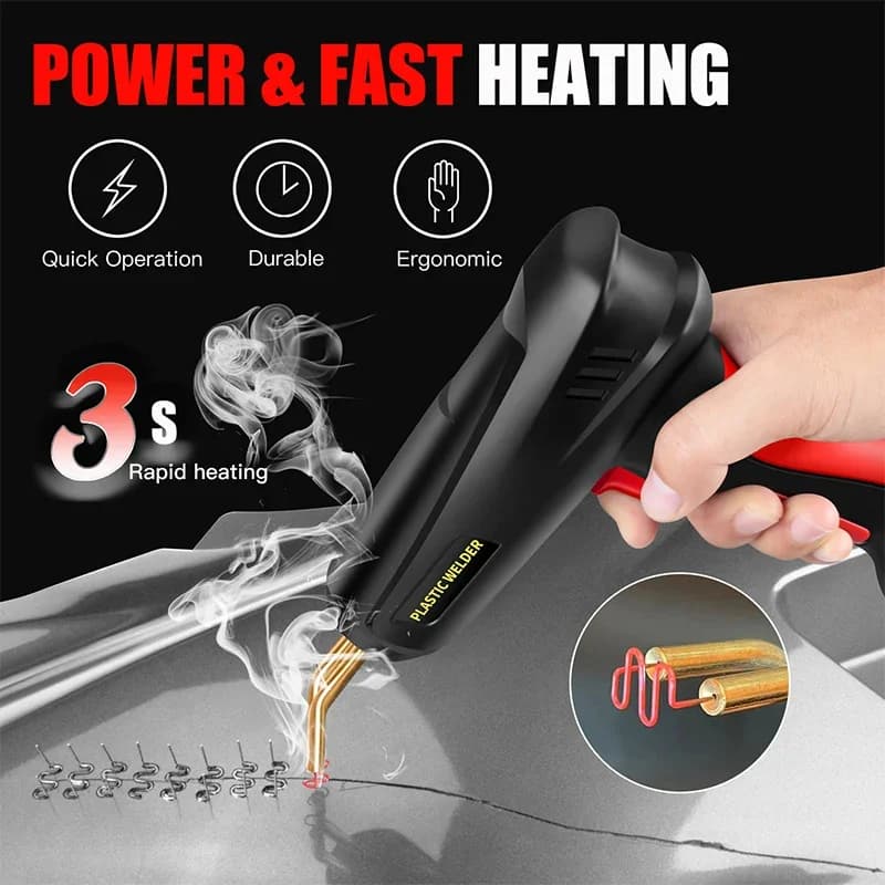 Upgraded 2 in 1 Plastic Welding Kit Hot Stapler Soldering Gun 6/4 Types Staples for Car Bumper Repair 200W Welder Machine Repair