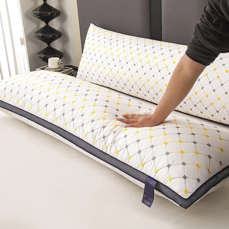 1 cuscino bianco lungo per letto, lavabile, delicato sulla pelle, per il collo, per dormire