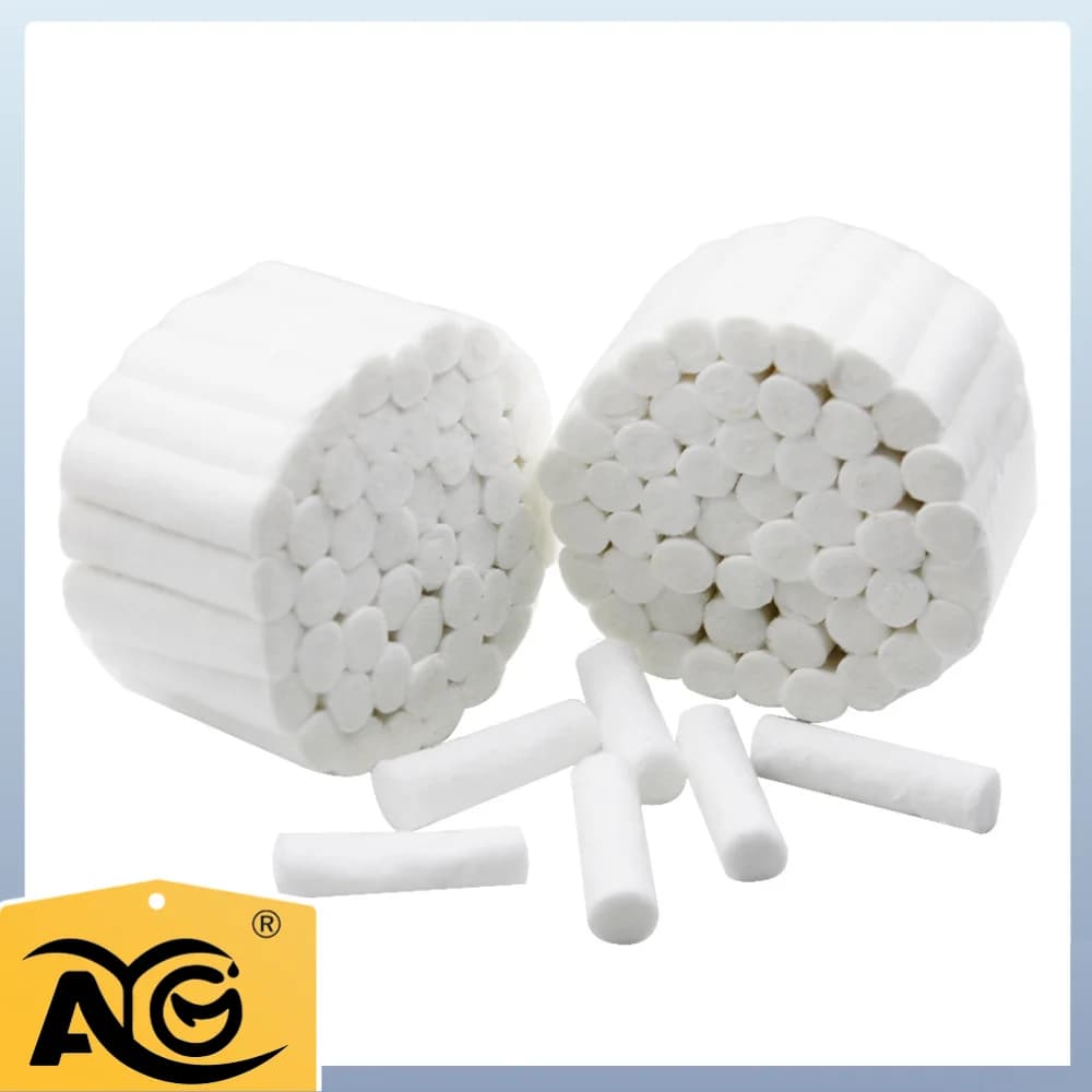 AG 100 Pezzi/Rotolo di Cotone Dentale Monouso, Materiale Medico per Sbiancamento e Pulizia dei Denti, Assorbente per Odontoiatria