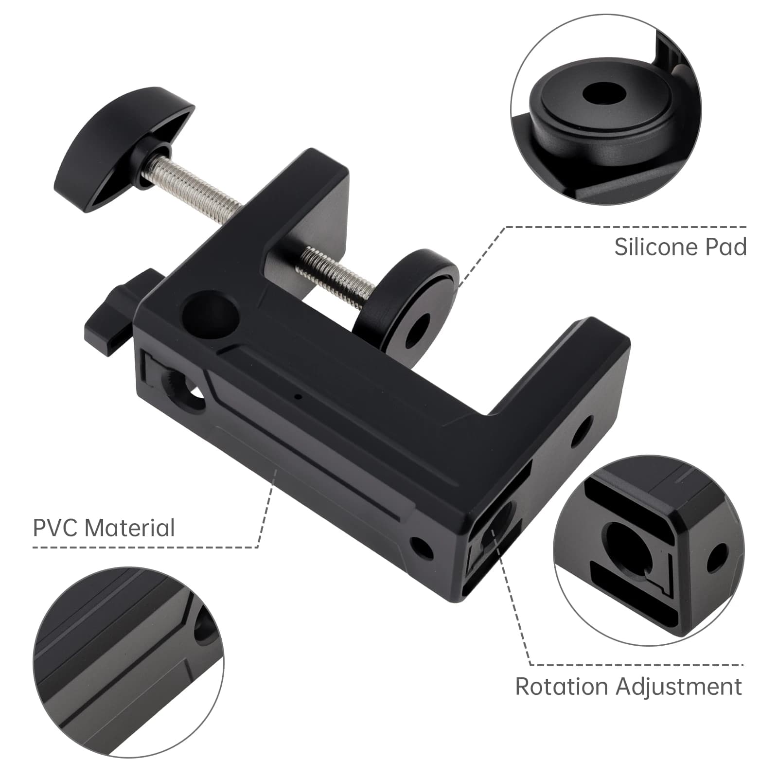 Morsetto per staffa di fissaggio Supporto per staffa per testata del letto Clip di supporto Supporto per morsetto da scrivania universale per supporto a braccio lungo / Lampada da tavolo da scrivania