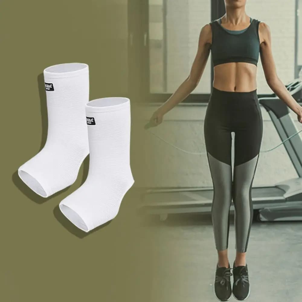 Supporto per caviglia in nylon resistente M/L/XL Tutore elastico per caviglia Tutore per tendine di Achille bianco Sollievo dal dolore