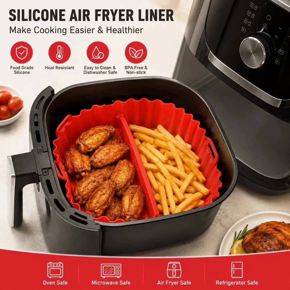 Creative Silicone Baking Tray High-Temperature Resistant Separate Type Silicone Air Fryer Liner Flexible Food Grade