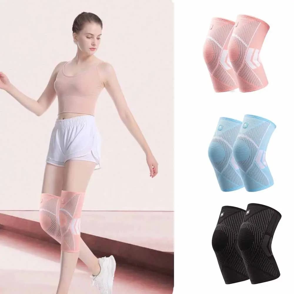 1 paio di ginocchiere traspiranti anti-collisione e anti-urto, protezioni elastiche per le articolazioni, ginocchiere per fitness.