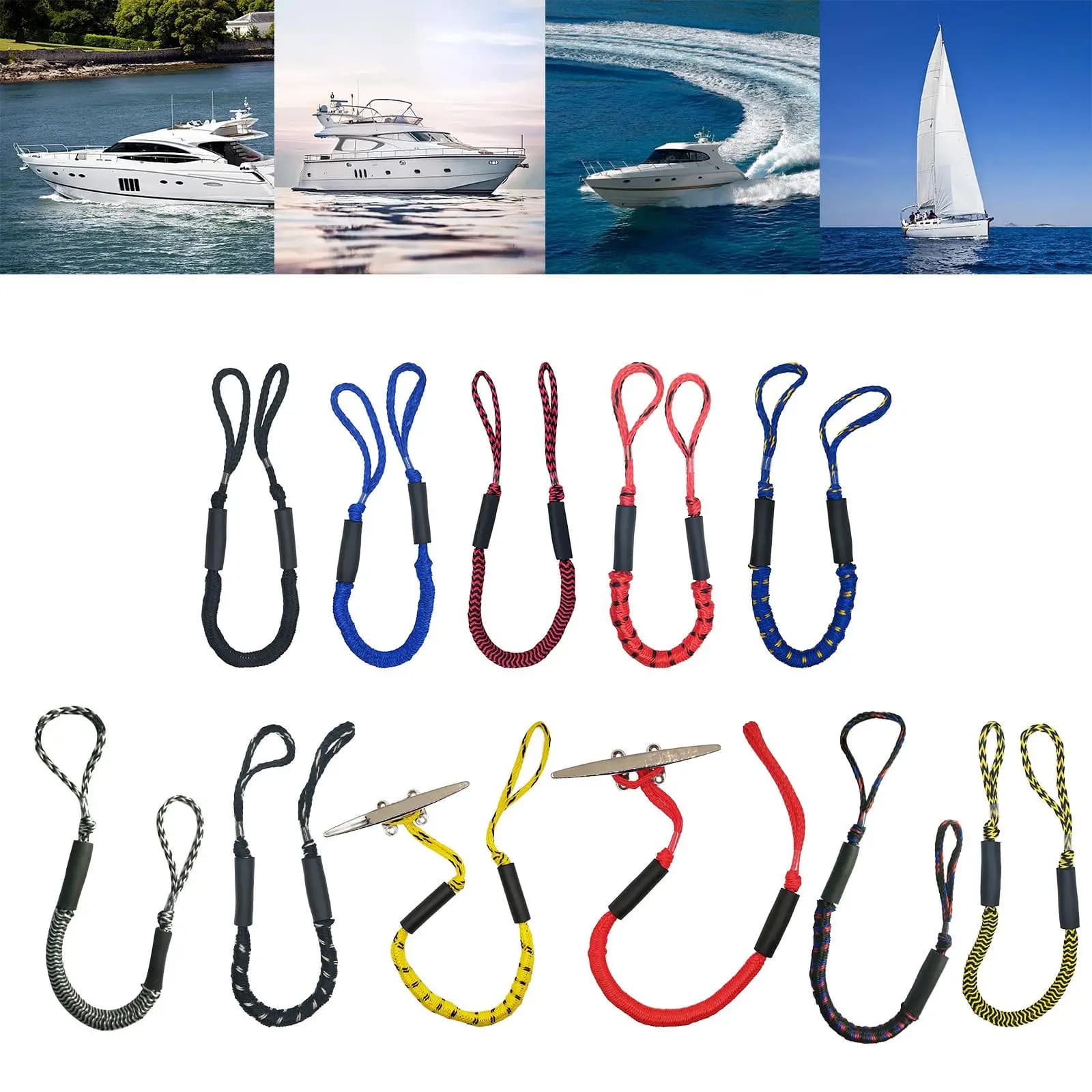 Boat Bungee Dock Line Docking Rope Marine Mooring Rope Stretches to 5.5ft