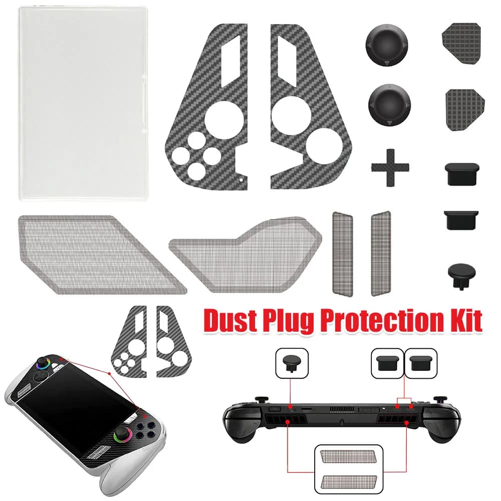 Kit di Protezione Antipolvere con Adesivo per Pannello e Cappucci in Silicone per Joystick, Cover Morbida Antiurto per Accessori ROG Xbox Ally/X