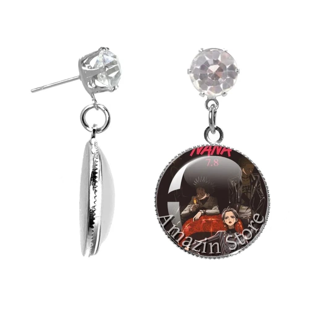 Nuovi Orecchini Rotondi in Vetro da 20mm con Personaggi del Manga Giapponese NANA, Gioielli per Fan, Ciondolo per Borsa, Regalo per Ragazze