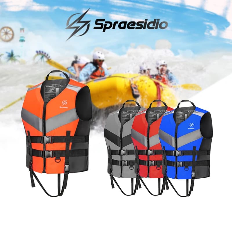 Giubbotto salvagente regolabile HISAE per nuoto, snorkeling e sport acquatici – Giubbotto di sicurezza per deriva, pesca, sci