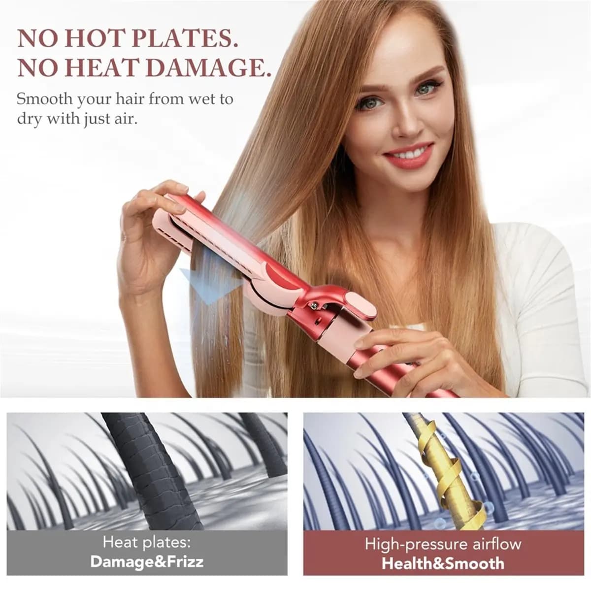 (A61K) Airflow accessory for Dyson Airwrap HS01 HS05 HS08, hair ironing plate with cleaning brush