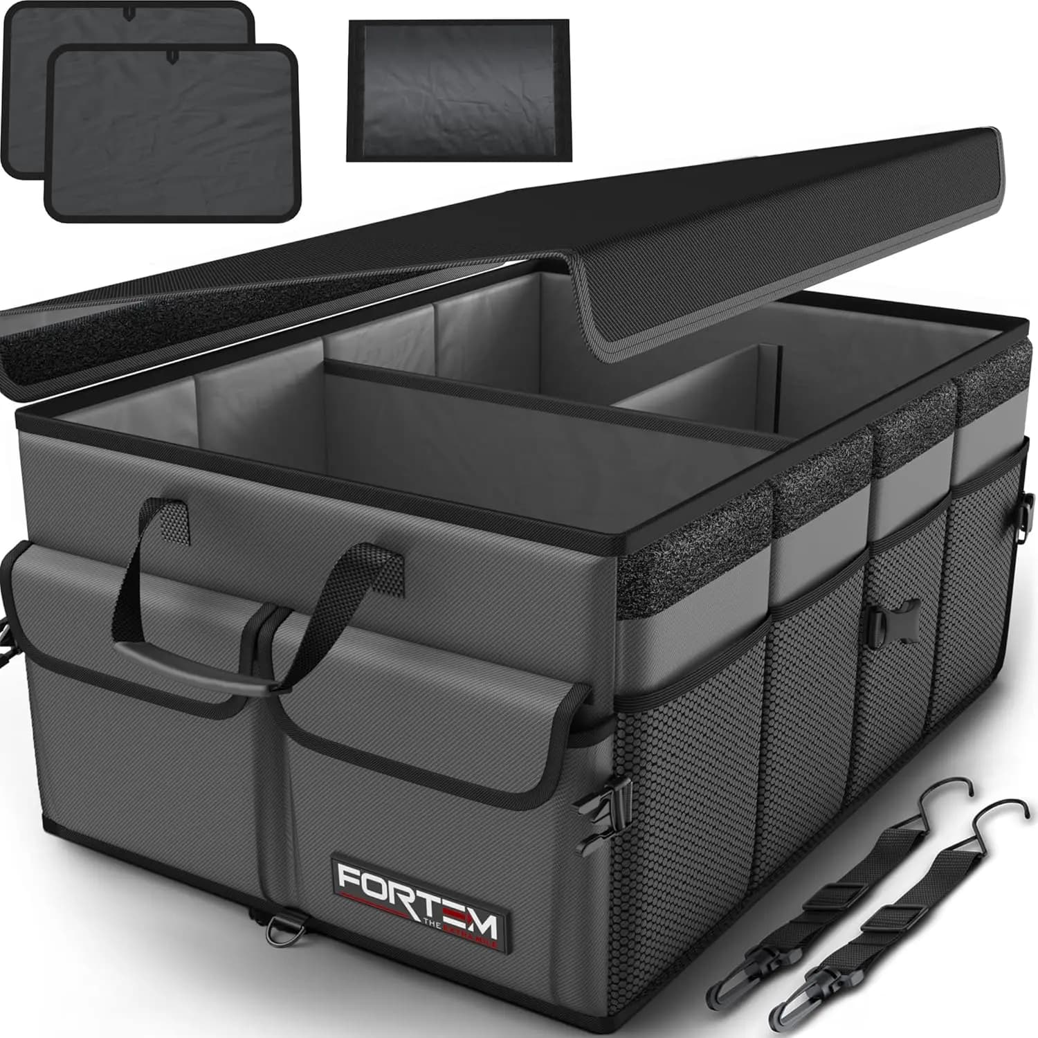 Organizer Pieghevole per Bagagliaio SUV con Base Antiscivolo e Cinghie, Regalo Perfetto per l'Organizzazione dell'Auto per Uomini e Donne