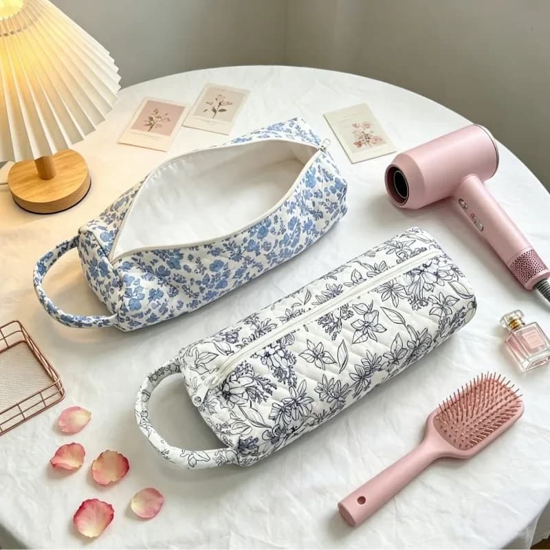 1PC Quilted Travel Storage Bag Shockproof Padded Portable Hair Tools Bag Large Capacity Hair Straightener Container for Home