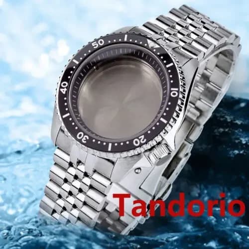 Tandorio 41mm vetro zaffiro 20ATM impermeabile Mens Diver Watch Case fit NH34 NH35A NH36A SKX007 movimento automatico lunetta in ceramica
