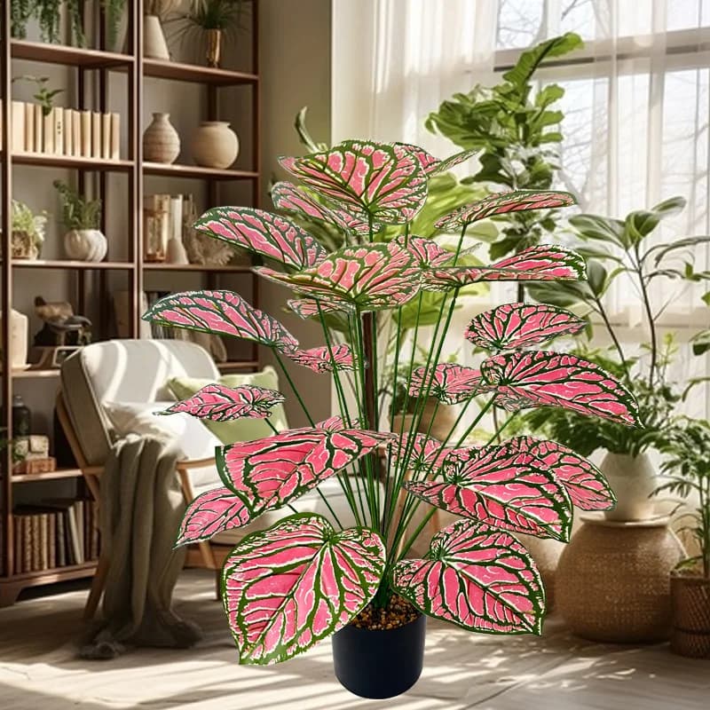 1 pz 60-80 cm piante artificiali rosa realistiche 12/24 foglie grandi adatte per la decorazione dell'home office delle quattro stagioni adatta