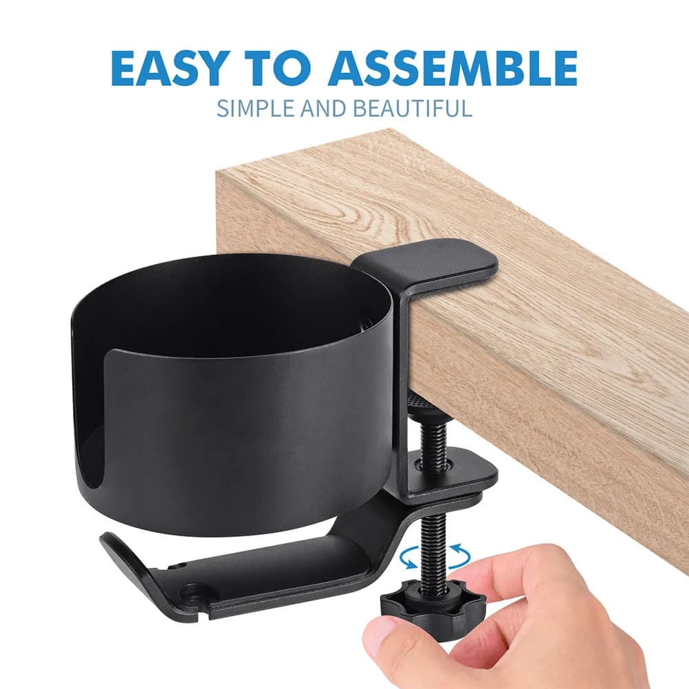Supporto da scrivania multiuso per cuffie con clip regolabile e porta bicchieri per cuffie da gaming e supporto per bevande