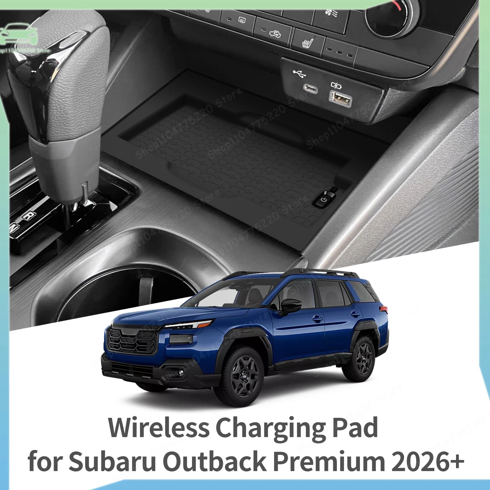 Left Drive for Subaru Outback 2026 Car Anti Dirt Pad Silicone Mobile Wireless Charging Anti-Slip Mats Interior Accessiories