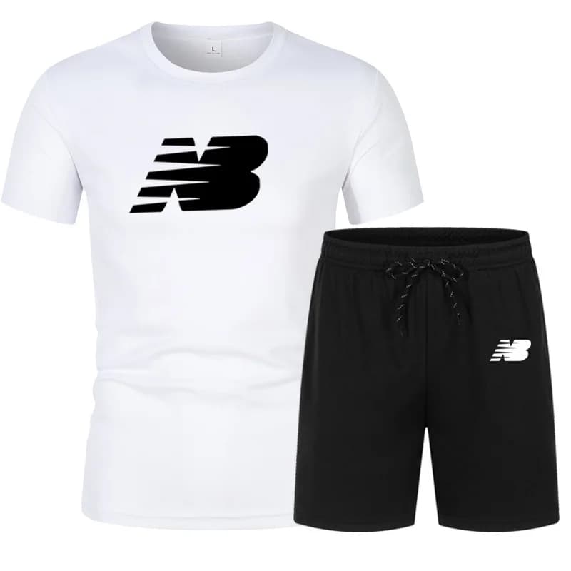 Set di t-shirt a maniche corte da uomo per la moda estiva, abbigliamento da jogging, abbigliamento sportivo estivo da uomo, corsa mattutina, fitness, set da 2 pezzi