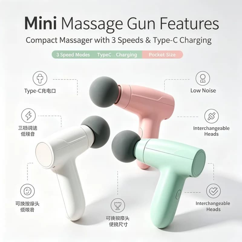 New Massagers Handheld Deep Tissue Muscle Mini Massage Gun DeepTissue Handheld Massage Gun Therapy Gun Fascia Gun Massagegun