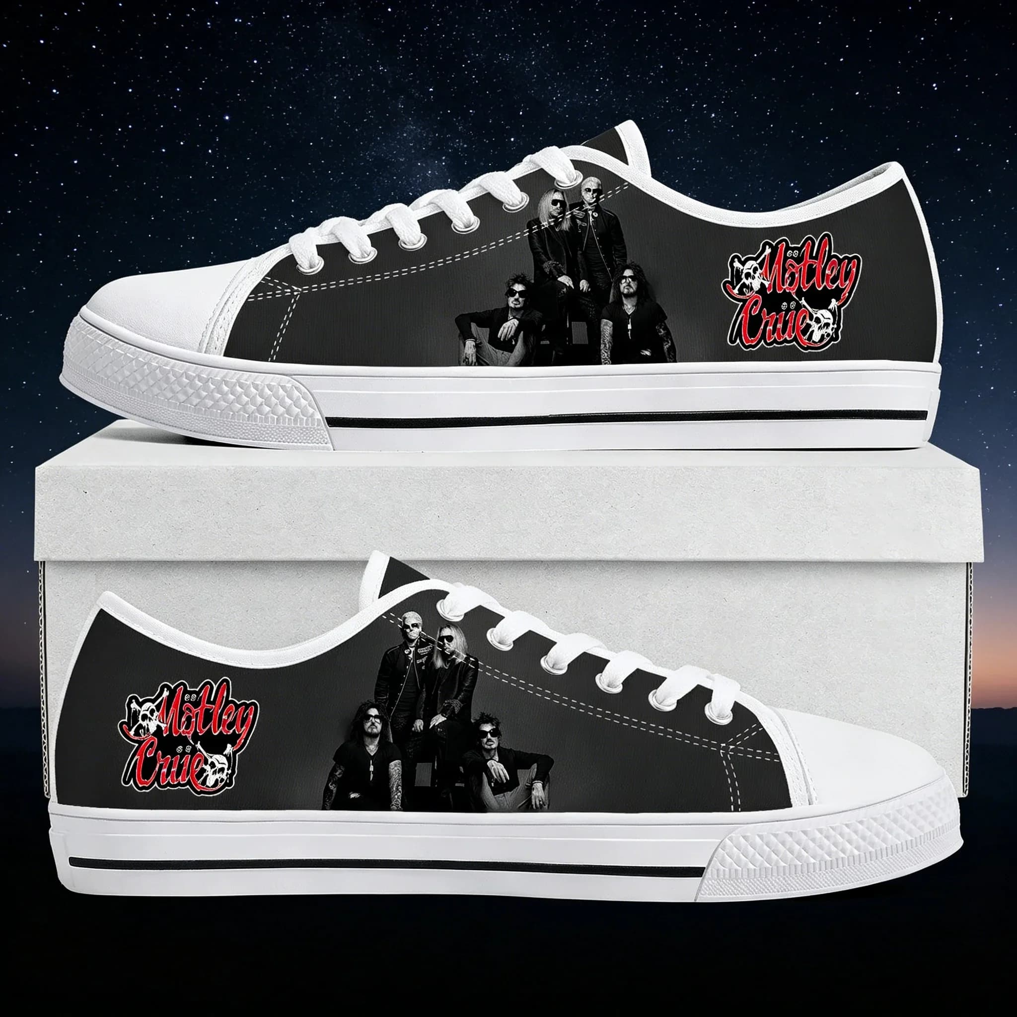 Band 80S Metal Vintage Printed Casual Shoes, Fashion Unisex Comfort Flat Canvas Sneakers