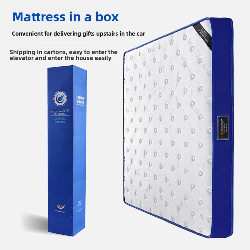 21 cm bagged spring mattress Hybrid latex bed with breathable foam roll in silk fiber fabric packaged for single Queen King