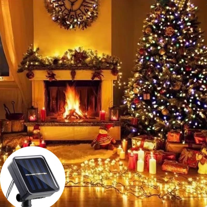 Luci a Cascata LED Solari, Ghirlanda Luminosa per Matrimoni, Decorazione Estiva per Giardino, Alberi, Cortile e Feste