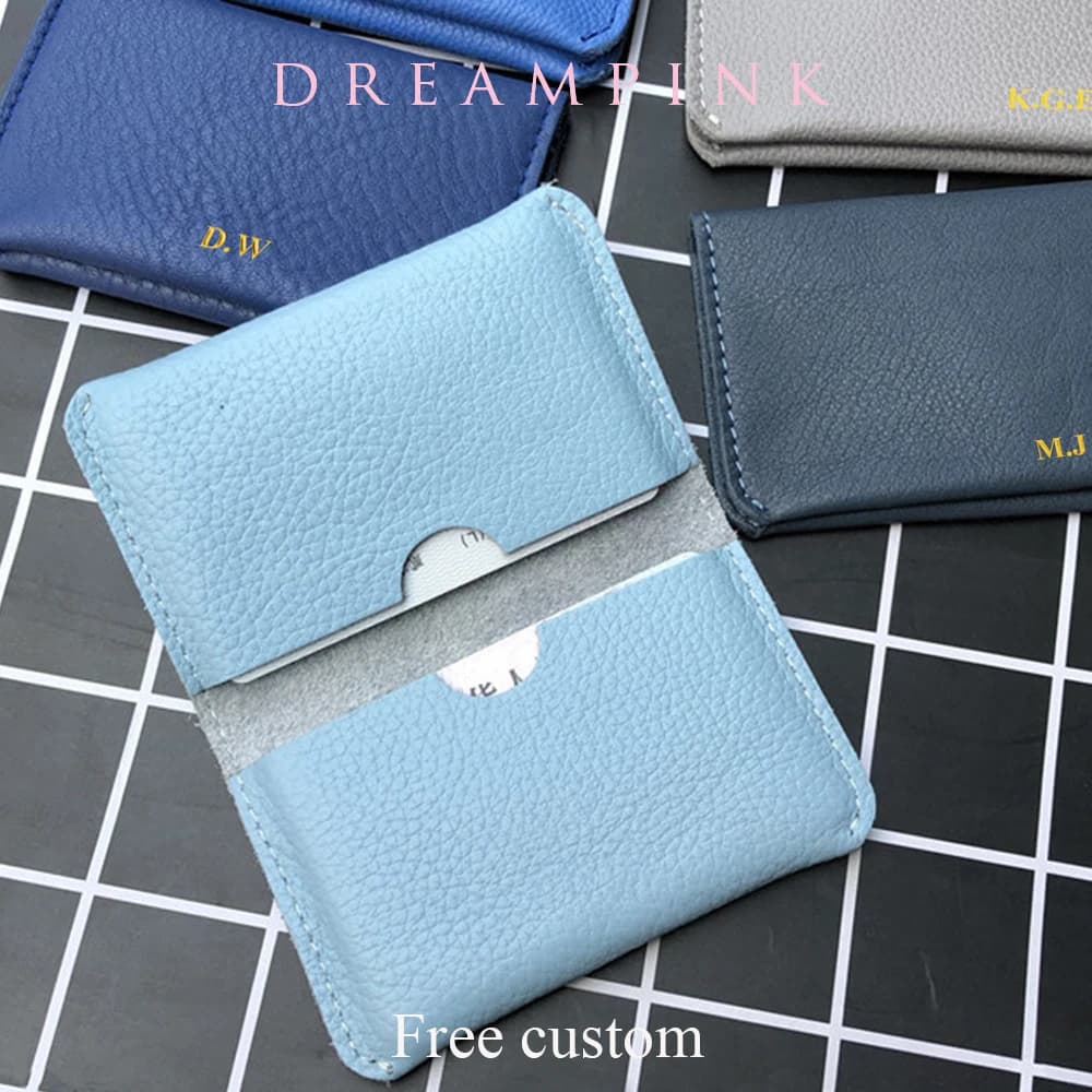 Iniziali personalizzate porta carte da uomo di lusso semplice personalizza Logo lettere porta biglietti da visita Dropshiping portacarte da donna